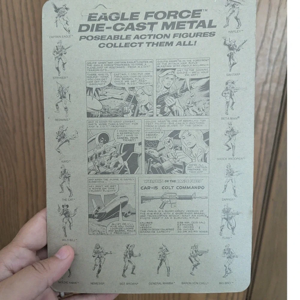 Vintage 1981 Mego Eagle Force Goldie Hawk Die-Cast Metal Action Figure Sealed